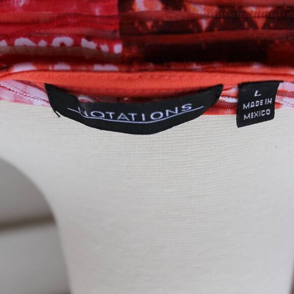 Notations Women's Vintage Short Sleeve Blouse Vibrant Boho Print Size L - Picture 4 of 8